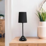 Simple Designs 17.25" Chic and Stylish Crystal Adorned Table Lamp - Black - Image 3