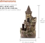 Alpine Corporation USA1164 Outdoor Floor Tiered Fairy Castle Waterwheel Water Fo... - Image 4