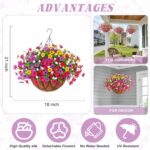 INXUGAO Artificial Silk Flowers Hanging Baskets Outdoors Indoors, Daisy with Euc... - Image 3