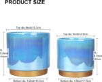 Ceramic Flower Plants Pots Planter with Drainage Hole, 6.0 inch+5.0 Inch. Indoor... - Image 3