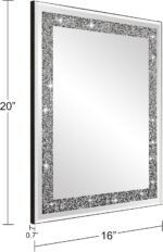 Ruomeng Rectangular Wall Mirror, 16" x 20", Crystal Crush Diamond, Bathroom, Ent... - Image 5