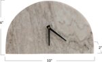 Bloomingville Decorative Half Moon Marble Mantel Clock, Beige and Black - Image 3