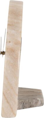 Bloomingville Decorative Half Moon Marble Mantel Clock, Beige and Black - Image 4