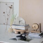 Bloomingville Decorative Half Moon Marble Mantel Clock, Beige and Black - Image 7