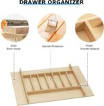 WelFurGeer Premium Wooden Silverware Organizer for Kitchen Drawers, Utensil Tray... - Image 4