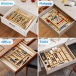 WelFurGeer Premium Wooden Silverware Organizer for Kitchen Drawers, Utensil Tray... - Image 6
