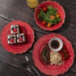 LEHAHA Luxury 12 Piece 100% Melamine Dinnerware Sets, Rustic Scalloped rim Bowls... - Image 4