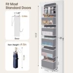 SpaceHacks 6-Tier Over The Door Organizer, Hanging Storage Organizer with Clear ... - Image 3
