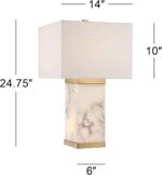 Possini Euro Design Mindy Modern Table Lamp 24 3/4" High with Nightlight White G... - Image 5