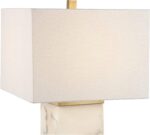 Possini Euro Design Mindy Modern Table Lamp 24 3/4" High with Nightlight White G... - Image 10