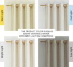 NICETOWN Natural Linen Curtains 84 inch Long 2 Panels Set, Grommet Top Thick Lin... - Image 3