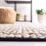 SAFAVIEH Natura Collection Area Rug - 6' Square, Black & Ivory, Handmade Flat We... - Image 3