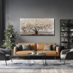 CHUDANHAO Abstract Grey Graffiti Wall Decor Big Tree Painting Gold Photo Prints ... - Image 3