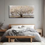 CHUDANHAO Abstract Grey Graffiti Wall Decor Big Tree Painting Gold Photo Prints ... - Image 4