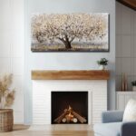 CHUDANHAO Abstract Grey Graffiti Wall Decor Big Tree Painting Gold Photo Prints ... - Image 6