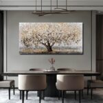 CHUDANHAO Abstract Grey Graffiti Wall Decor Big Tree Painting Gold Photo Prints ... - Image 7