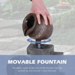 Grepatio Outdoor Water Fountain, Garden Waterfalls Fountains with LED Lights, 6 ... - Image 5