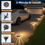 VOLISUN Solar Ground Lights Outdoor,12 Pack Flat Solar Pathway Lights,IP67 Water... - Image 4