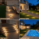 VOLISUN Solar Ground Lights Outdoor,12 Pack Flat Solar Pathway Lights,IP67 Water... - Image 6