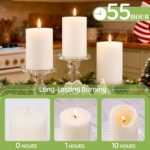 4 Pack Soy White Pillar Candles,Natural Soybean Pillar Candles,55 H Long Lasting... - Image 4