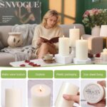 4 Pack Soy White Pillar Candles,Natural Soybean Pillar Candles,55 H Long Lasting... - Image 5