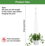 31 Inch Boho Macrame Plant Hanger, Decorative White Hanging Planter for Indoor P... - Image 3