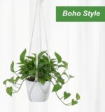 31 Inch Boho Macrame Plant Hanger, Decorative White Hanging Planter for Indoor P... - Image 4