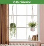 31 Inch Boho Macrame Plant Hanger, Decorative White Hanging Planter for Indoor P... - Image 5