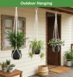 31 Inch Boho Macrame Plant Hanger, Decorative White Hanging Planter for Indoor P... - Image 6