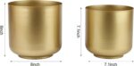 Vixdonos Large Gold Planters Metal Aloe Brass-Tone Plant Pots Indoor Decorative ... - Image 3