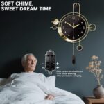 Wall Clock with Pendulum,Silent Non Ticking Battery Operated Modern Large Wall C... - Image 4
