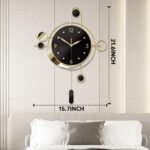 Wall Clock with Pendulum,Silent Non Ticking Battery Operated Modern Large Wall C... - Image 5
