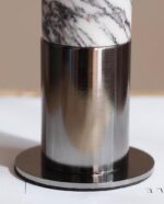 Luxury Marble Table Lamp, Parchment Shade with Hand-Stitched Leather Trim, Pearl... - Image 9