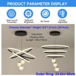 ORANOOR LED Modern 3 Ring Chandeliers for Dining Room, 24in Dimmable Kitchen Pen... - Image 4