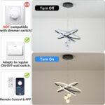 ORANOOR LED Modern 3 Ring Chandeliers for Dining Room, 24in Dimmable Kitchen Pen... - Image 7