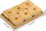 Ceramic Divided Serving Dishes with Bamboo Platter, 6 Piece Ceramic Snack Servin... - Image 9