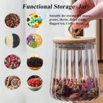 Viovian 22 OZ Glass Storage Jar with Lid and Spoon Clear Coffee Canister Cute De... - Image 6