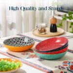 DOWAN 8.5" Vibrant Pasta, Salad & Soup Serving Bowls Set of 4, Embossed Large Po... - Image 8