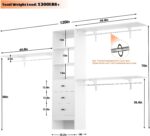 Armocity 120 Inches Closet System, 10FT Walk In Closet Organizer with 3 Shelving... - Image 7