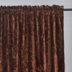 Brown Crushed Velvet Curtains with Rod Pocket Luxurious Thermal Insulation Sound... - Image 3