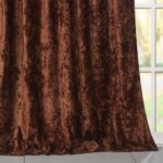 Brown Crushed Velvet Curtains with Rod Pocket Luxurious Thermal Insulation Sound... - Image 4