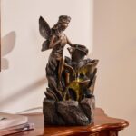TERESA'S COLLECTIONS Water Fountain Outdoor Fairy Garden Statues with LED Lights... - Image 4