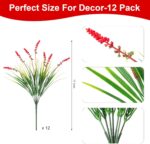 Artificial Faux Plants Flowers for Outdoor Decorations, Fake Monkey Grass for Ou... - Image 7