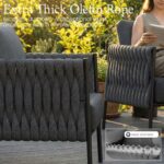 LayinSun 4 Piece Outdoor Furniture Set with Fire Pit Table, Modern Rope Woven Pa... - Image 6