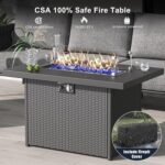 LayinSun 4 Piece Outdoor Furniture Set with Fire Pit Table, Modern Rope Woven Pa... - Image 8