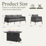 LayinSun 4 Piece Outdoor Furniture Set with Fire Pit Table, Modern Rope Woven Pa... - Image 9