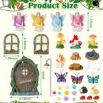 Thyle 47 Pcs Fairy House Garden Accessories Kit Fairy Village Door and Window Mu... - Image 4
