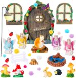 Thyle 47 Pcs Fairy House Garden Accessories Kit Fairy Village Door and Window Mu... - Image 6