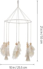 Mikikit Bohemian Leaf Iron Hoop Tassel Hanging Ornament for Indoor Wall Decor, B... - Image 3