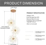 Crystal Firework Chandeliers,Modern Dandelion Starburst Ceiling Hanging Pendant ... - Image 4